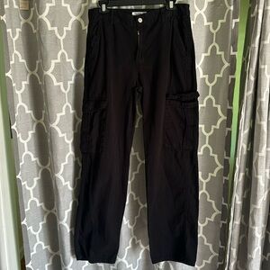 Pull & Bear black straight-leg cargo pants